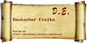 Deutscher Etelka névjegykártya